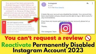 You Can't Request Review Since More Than 30 Day Passed | Confirm Your Account to Request a review IG
