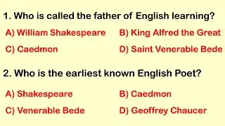 English Literature MCQ: Oldest Period of English Literature (Anglo Saxon)
