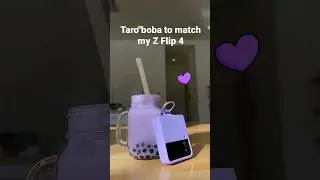 Galaxy Z Flip 4 & Taro Boba 🧋💜 #purple #aesthetic #milktea