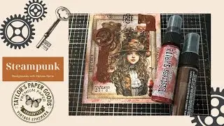 Steampunk Background using Distress Spritz by Tim Holtz