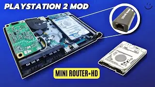 Coloquei Um Mini Roteador e Um HD DENTRO Do PS2 Slim 9000x - Servidor De Jogos Interno