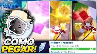 COMO COMPLETAR a QUEST Hidden Treasure do EVENTO THE GAMES do ROBLOX! (Find all 10 Roblox logo)