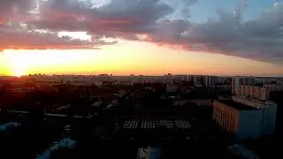 Футаж для видеомонтажа (Город на закате с высоты) [Footage for video editing (City at sunset)]