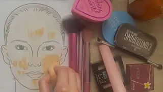 ASMR makeup application on a paper model