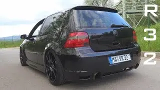 VW GOLF 4 R32 STRAIGHT PIPE - ACCELERATION SOUND ONBOARD AUTOBAHN 0-200 KM/H