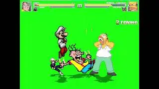 MUGEN Fight - Eddy and Shoto Todoroki vs. Homer Simpson and Super Mario