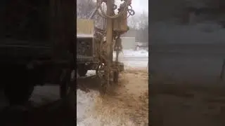 Продувка скважины компрессором