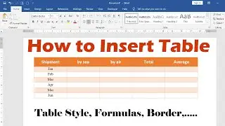 How to insert Table in Microsoft Word 2016