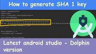 How to generate SHA 1 key in android studio | Android studio latest version SHA  1 key