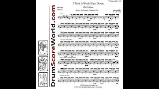 Drum Score - Phil Collins - I Wish It Would Rain Down (Preview)