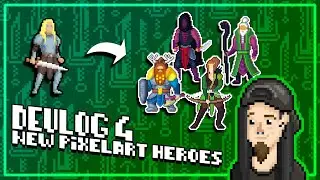 New Pixel Art Heroes in my PYGAME RPG! (Ork Slayer Indie Devlog #4 - Hero Design Timelapse)
