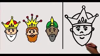 Como Dibujar a los Reyes Magos - Rey Melchor / How to draw the magician king