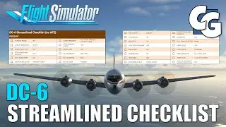 DC-6 Streamlined Checklist (no AFE) - Optimized Startup Flow - Microsoft Flight Simulator