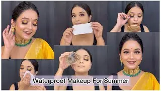 গরমকালের বিয়েবাড়ির সাজ | গলে যাবে না,কালো হবে না | Live Water Test | Summer Wedding Guest Makeup 💛
