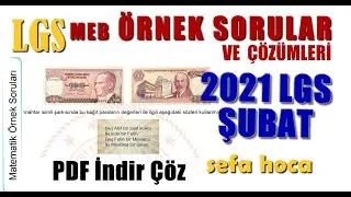 2021 LGS Şubat Ayı Örnek Matematik Soruları Ve Çözümleri