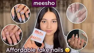 Affordable fake nails from meesho | under ₹ 100 #meesho #fakenails #review #haul #anmolkaur