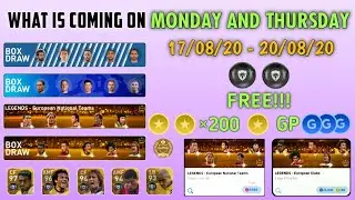 What is coming on Monday and Thursday in pes 2020 mobile