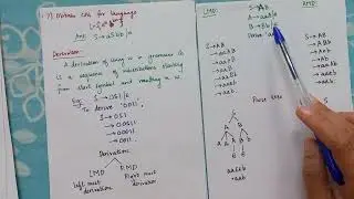 Left Most and Right Most Derivation | Parse tree| Context Free Grammar| Context Free Language