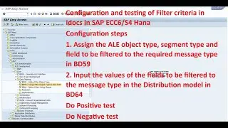 SAP Expert Guide on configuration and Testing of Filter criteria in ALE IDOCS