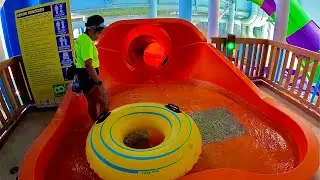 The Kenya Korkscrew Water Slide at Kalahari Indoor Waterpark, Texas, USA