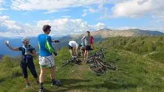 e-mtb escursion with 17 people and 4 guides 40 km off road on the Como ridge by Teknogreen Orizzonti