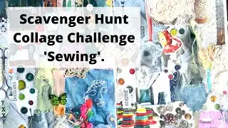 Sewing Themed Scavenger Hunt Collage Open Collaboration 