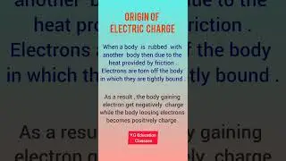 ORIGIN OF  ELECTRIC CHARGE #physics #class10science #science