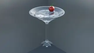 Modeling goblet in Blender 3D. Fluid simulation. Floating on water