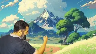 تعلم رسم المناظر طبيعيه الجبلية بأسلوب احترافي مبهر