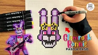 Como pintar a GLAMROCK BONNIE FULL BODY de FNAF en PIXEL ART – Tutorial paso a paso