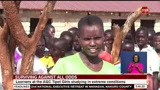 Learners at the AGC Tipet Girls studying in extreme conditions