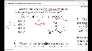 Redox and Electrochem Practice Test #2