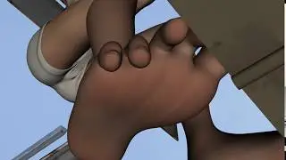 3D anime Girl Daisy drive Milk Van Barefoot zoom