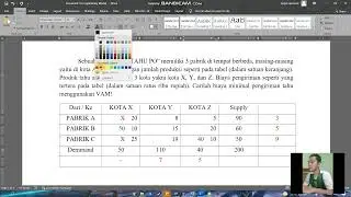 VOGEL'S APPROXIMATION METHOD (Perhitungan Manual & Menggunakan WinQSB)