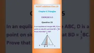 In an equilateral triangle ABC, D is a point on side BC such that BD = 1/3 BC.#cbseclass10maths