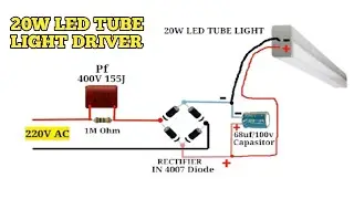 How to Make 20W LED Tube Light Driver Circuit at Home//
