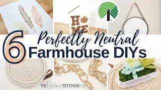 6 NEUTRAL FARMHOUSE DECOR DIYS | Dollar Tree Mystery Box Challenge October 2020 | Boho Inspired