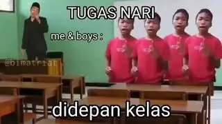 Ketika menari di depan kelas me and the boys: #meme #lucu #menari #vernalta