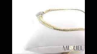 Integriertes Collier in 585 Gelbgold und 19 Brillanten  (4966)