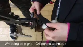 Wrapping a bow grip with overgrip tape - Crisscross technique