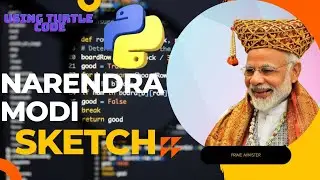 Narendra Modi Sketch Using Python Turtle Code