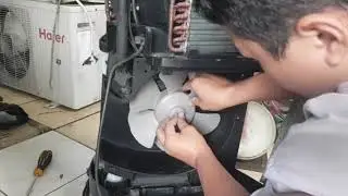Servis AC portabel 1pk, ganti baling baling yang rusak