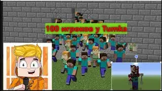 Как я поучаствовал в 100 игроках против терминатора у тумки в minecraft