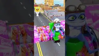 Bollard Barbie VS Skibidi Toilet Crossing Crush Freddy Fazbear & Spongebob & Crazy Frog and Batman