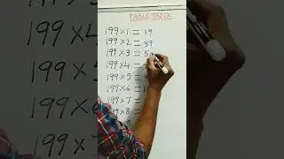 199 table trick | 199 ka table | 199 table | table 1 to 199 #shorts #maths #tables