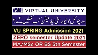 VU Admission Spring 2021 | Online Apply | Virtual University of Pakistan |