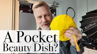 A pocket beauty dish & a speed light - perfect.