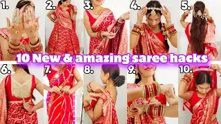 (part - 2) 10 Saree Hacks You Must Know | Saree hacks that make you go 😍💃✨ | @GLAMBEAUTYY'S
