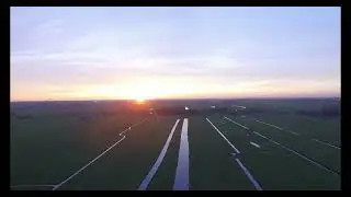 zonsondergang midden delftland drone 4k