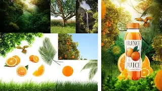 ORANGE JUICE POSTER MANIPULATION IN PHOTOSHOP, PHOTOSHOP MANIPULATION TUTORIAL,